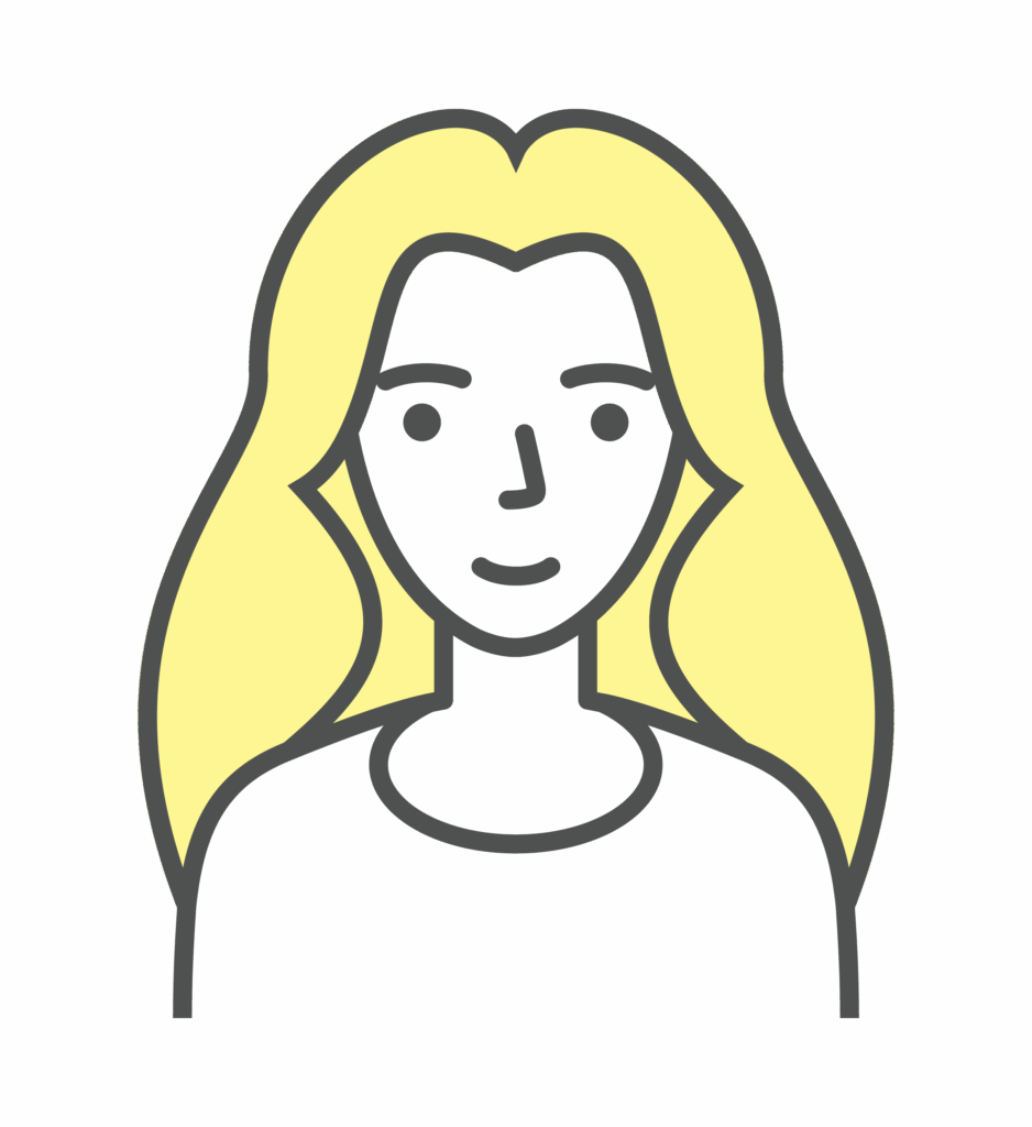 An image of a woman with blonde hair and a white shirt