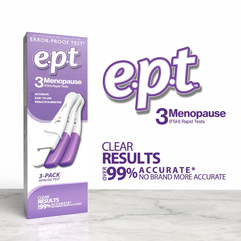 e.p.t. Menopause FSH test gives clear results and is over 99% accurate