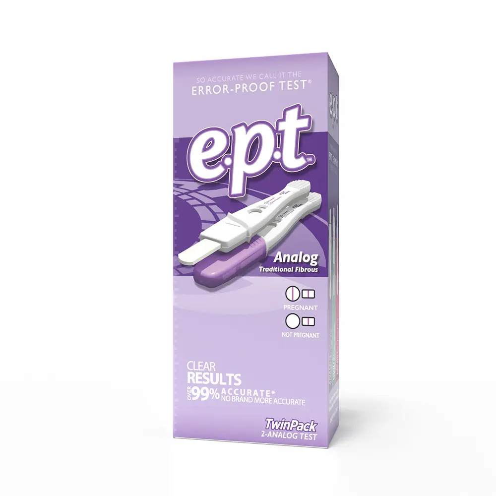 The e.p.t. Pregnancy test allows you to test for pregnancy at home with reliable results.